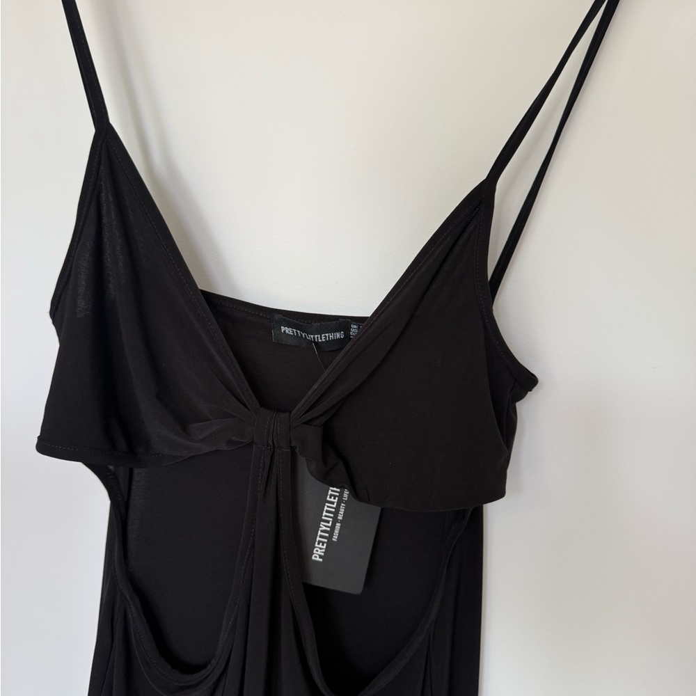 PrettyLittleThing Black Midi Dress